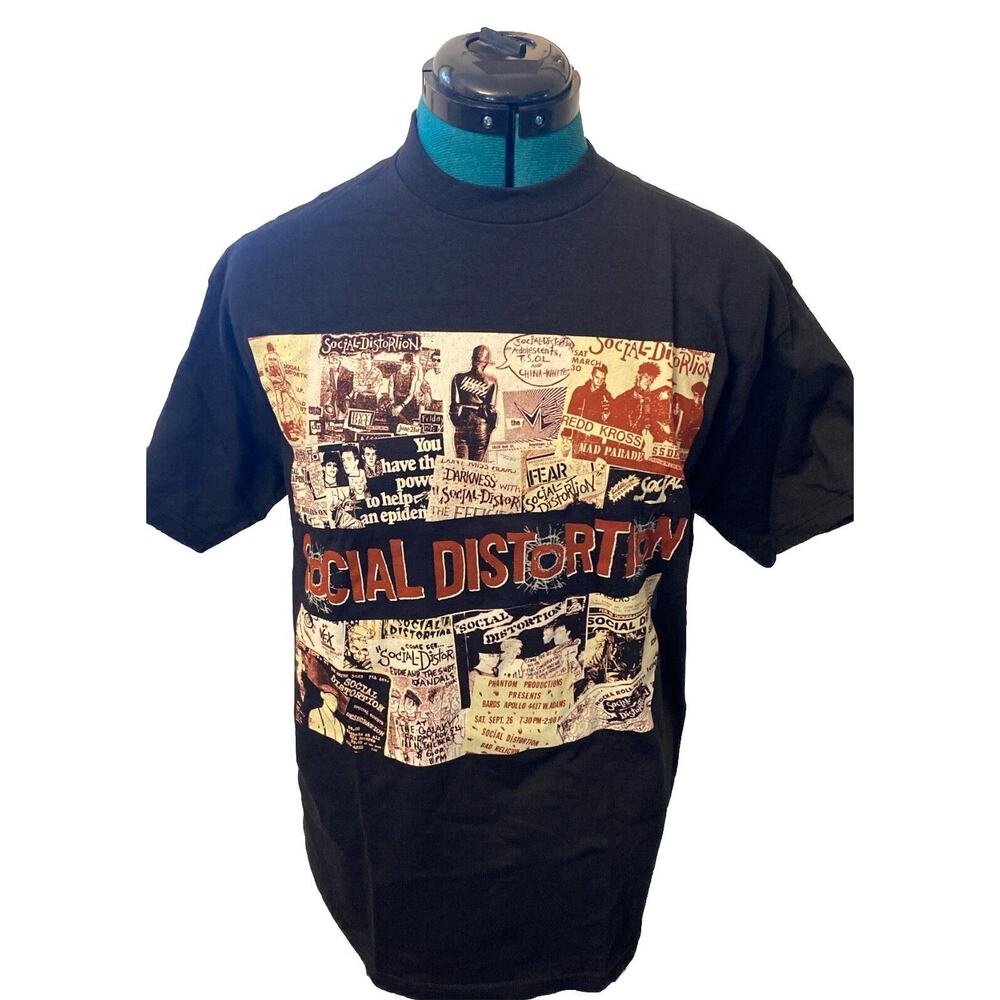 Vintage Social Distortion Punk Rock Band T-Shirt ~ Darkness! Fear! Robot!